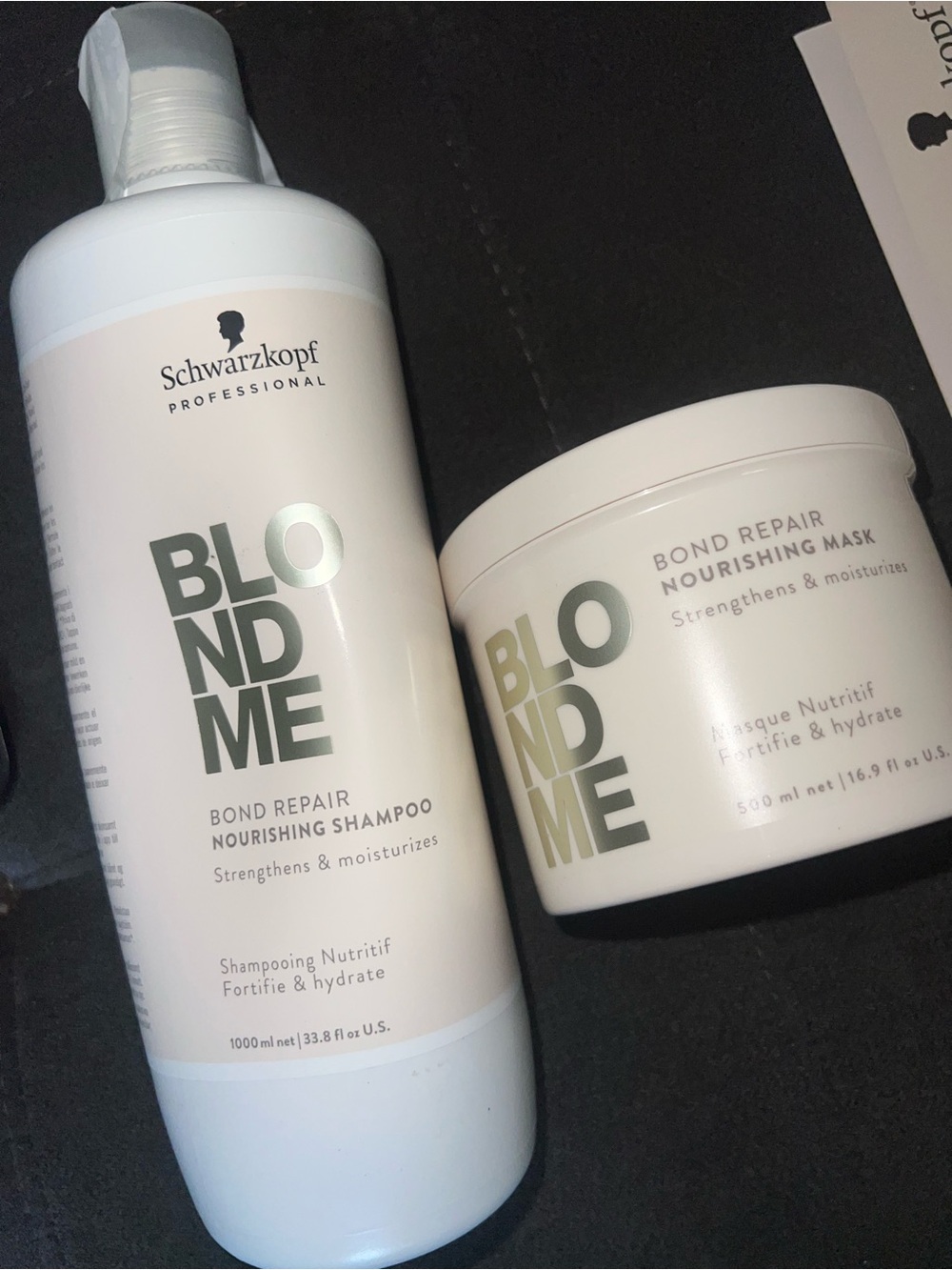 Schwarzkopf BLONDME Bond Repair Nourishing Shampoo & Mask - White